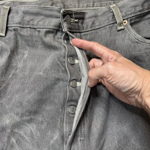 VTG Levis 501 Jeans Mens 44x30 Gray Button Fly Straight Leg Red Tab Mexico - Picture 8 of 15